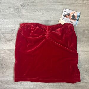 NWT Vintage 90s Y2K Warner’s Red Velvet Bustier corset strapless top size 36B
